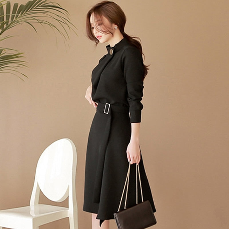 Women's Spring/Autumn Casual A-Line Long-Sleeved Dress