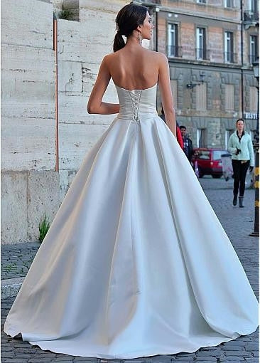 Women's A-Line Satin Wedding Dress