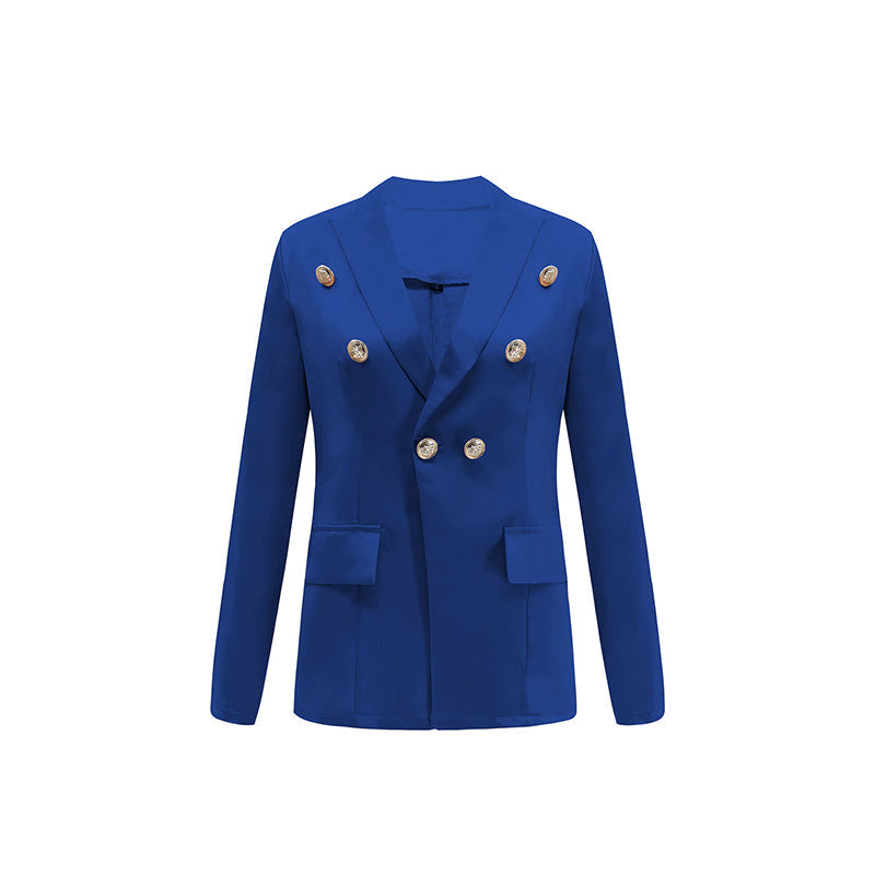 Women's Spring/Autumn Polyester Slim Blazer With Single Button