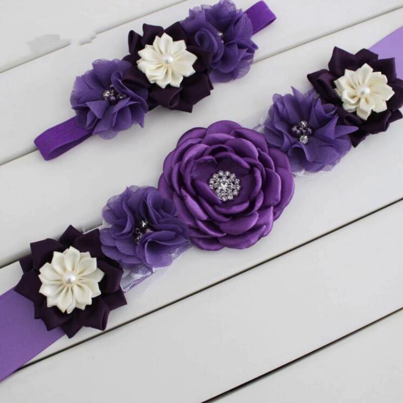 Women's Wedding Flower Belt With Headband