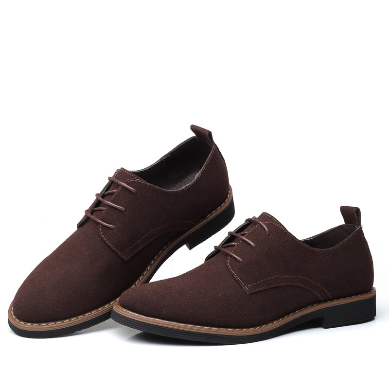 Men's Suede Leather Oxfords Shoes | Plus Size Casual Shoes