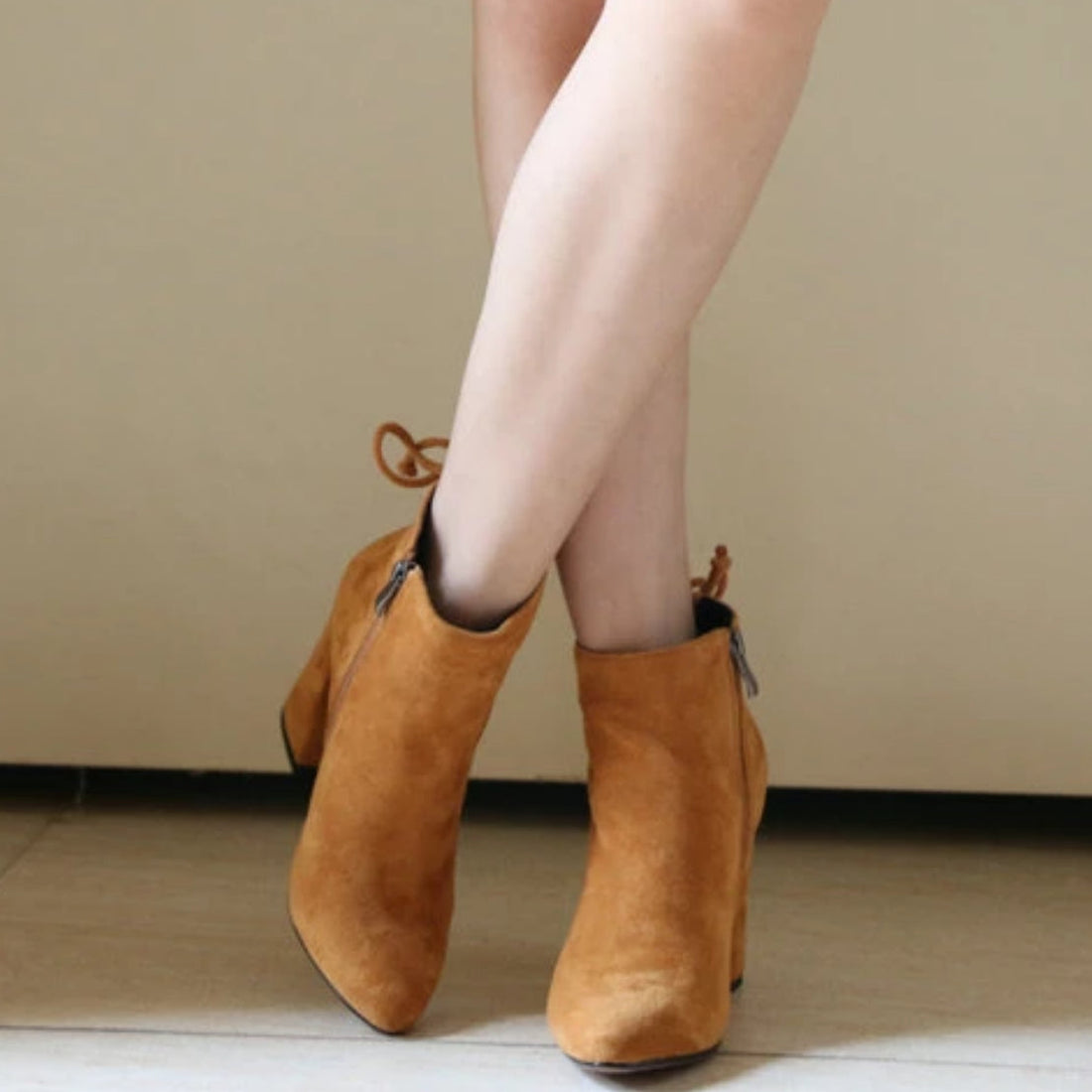 Women's Spring/Autumn Fabric Ankle Boots With High Heels
