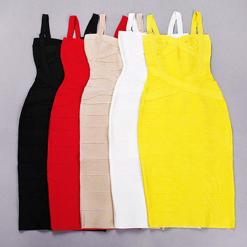 Women's Summer Sheath Midi V-Neck Sleeveless Dress