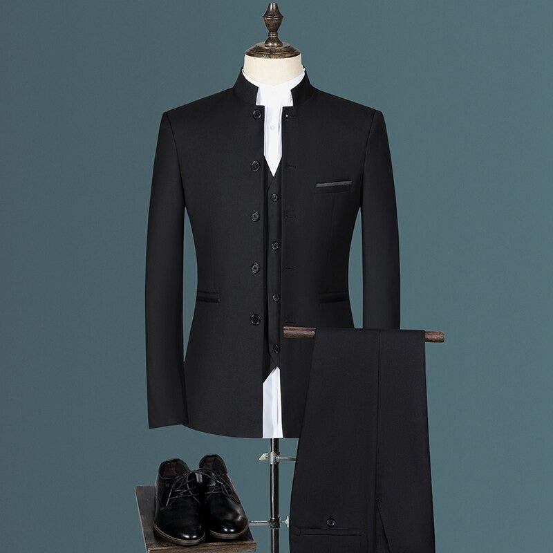 Men's Wedding Three-Piece Suit Set | Jacket & Pants & Vest