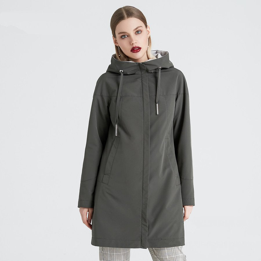 Women's Winter Casual Polyester Hooded Coat