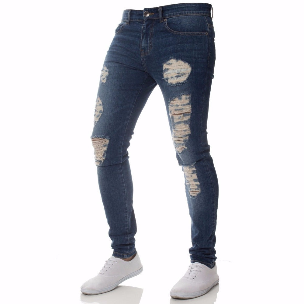 Men's Casual Skinny Ripped Jeans