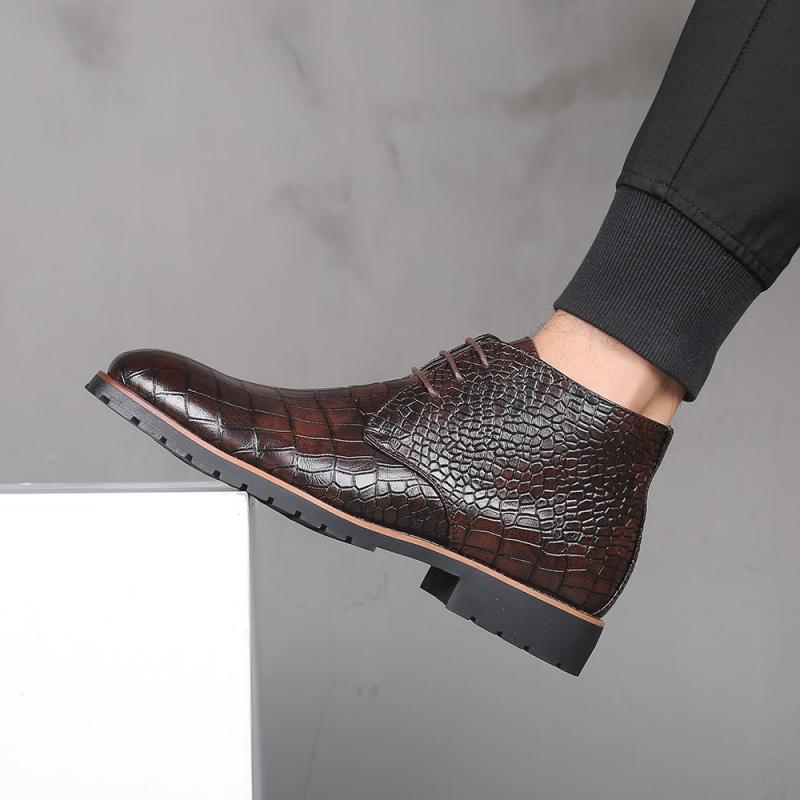 Men's Autumn Warm Leather Ankle Boots | Plus Size