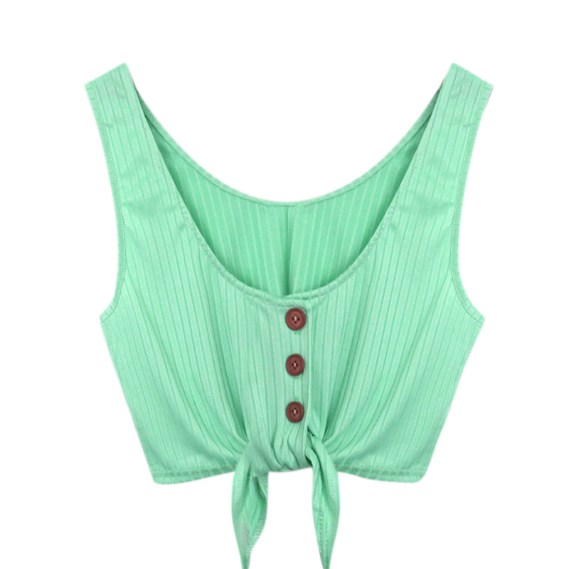 Women's Summer Casual Sleeveless V-Neck Crop Top