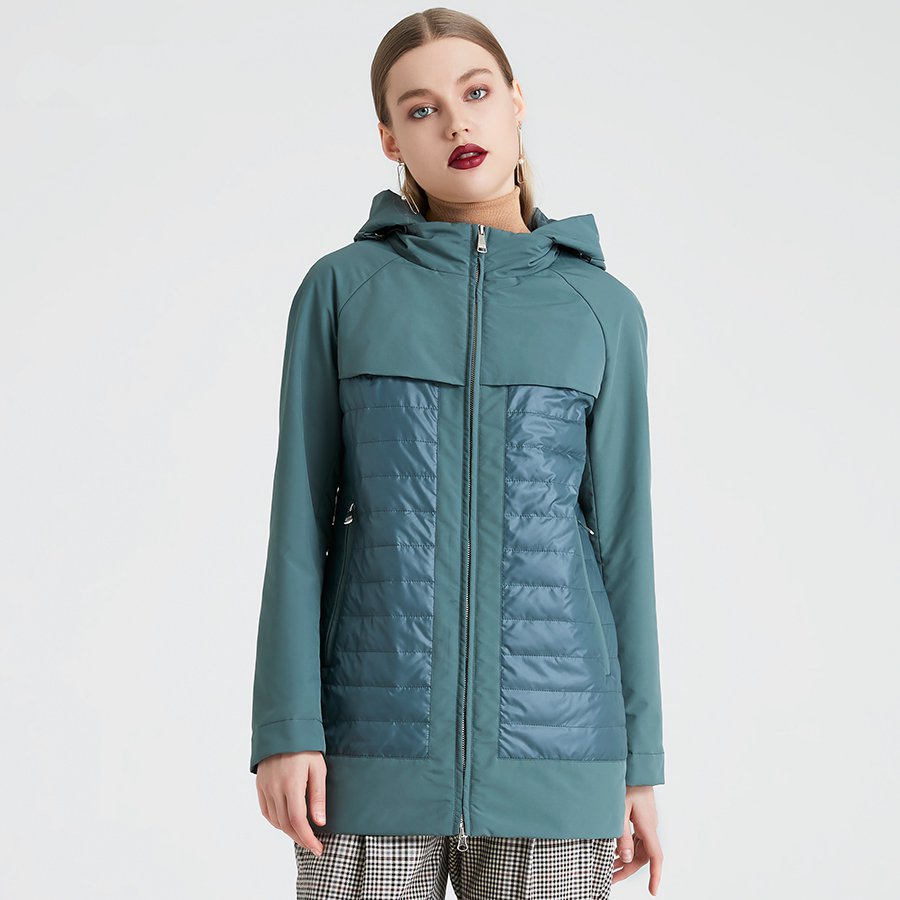 Women's Spring/Autumn Windproof Hooded Coat With Pockets