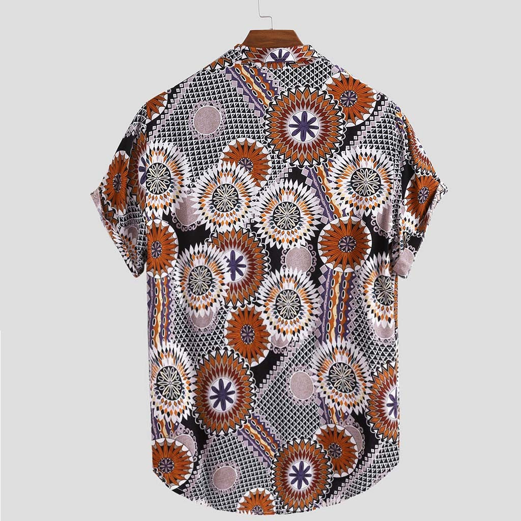 Men's Casual Short Sleeved Shirt With Print