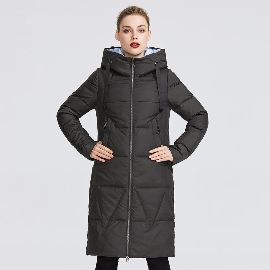 Women's Winter Medium-Length Hooded Warm Parka