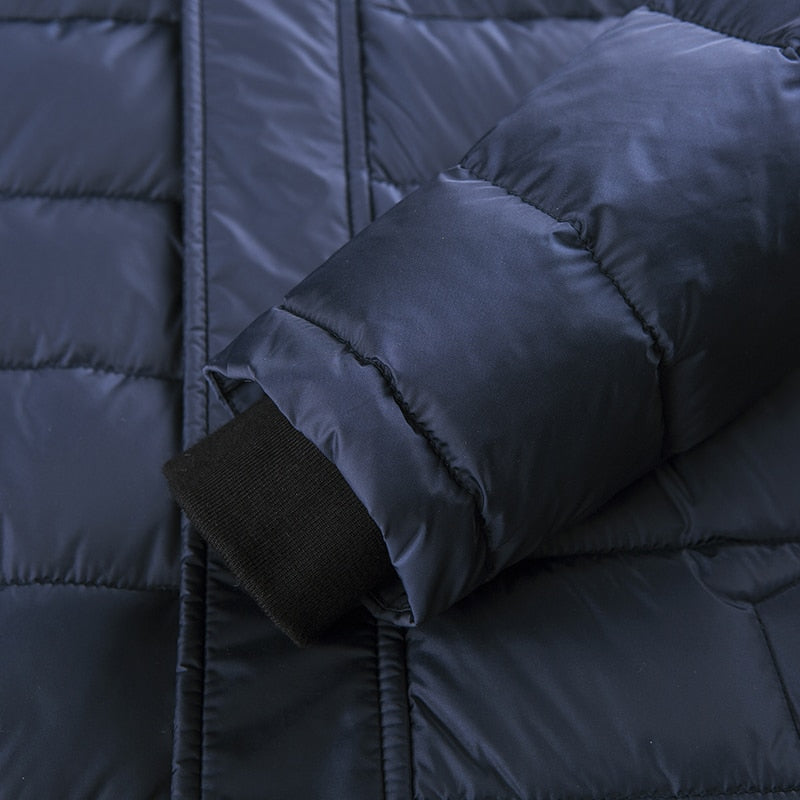 Men's Winter Casual Padded Hooded Medium-Long Coat