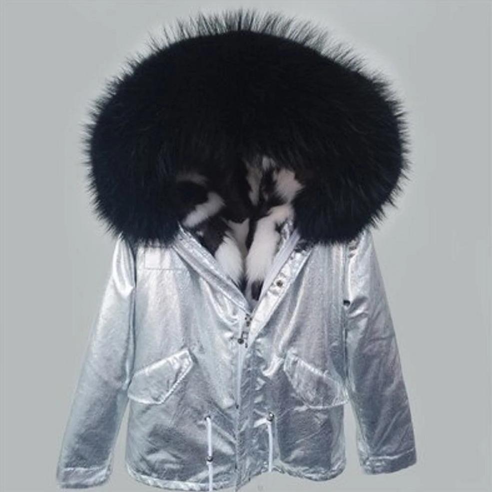 Women's Winter Casual Short Thick Warm Parka With Raccoon Fur