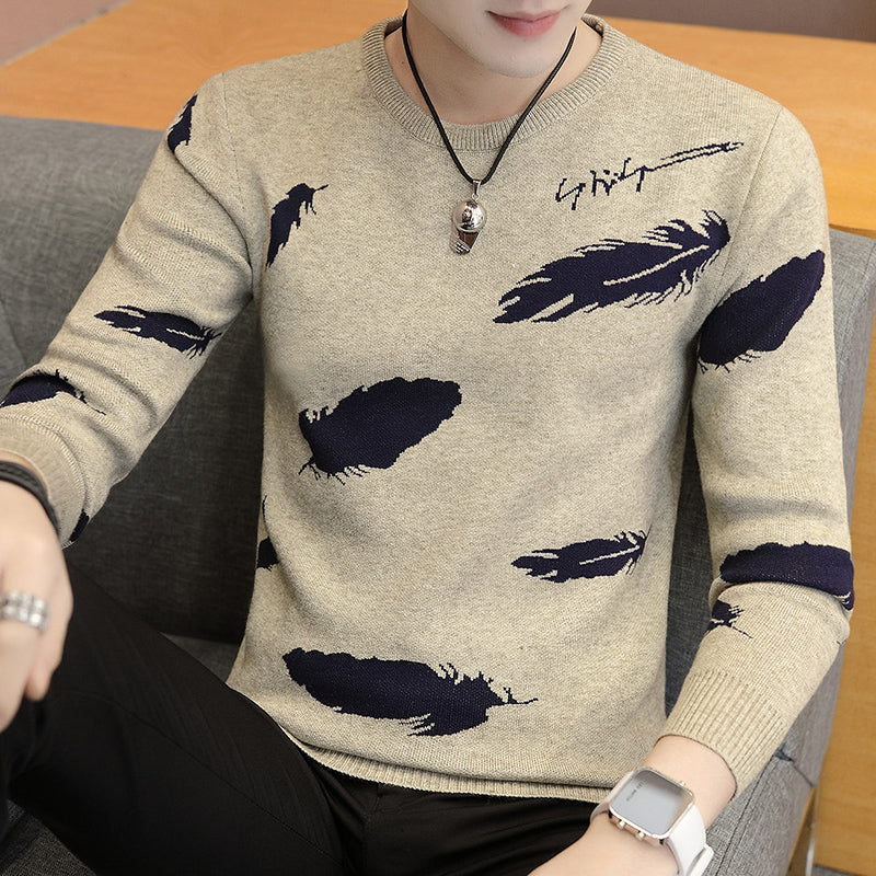 Men's Slim Fit Knitted Sweater With Print