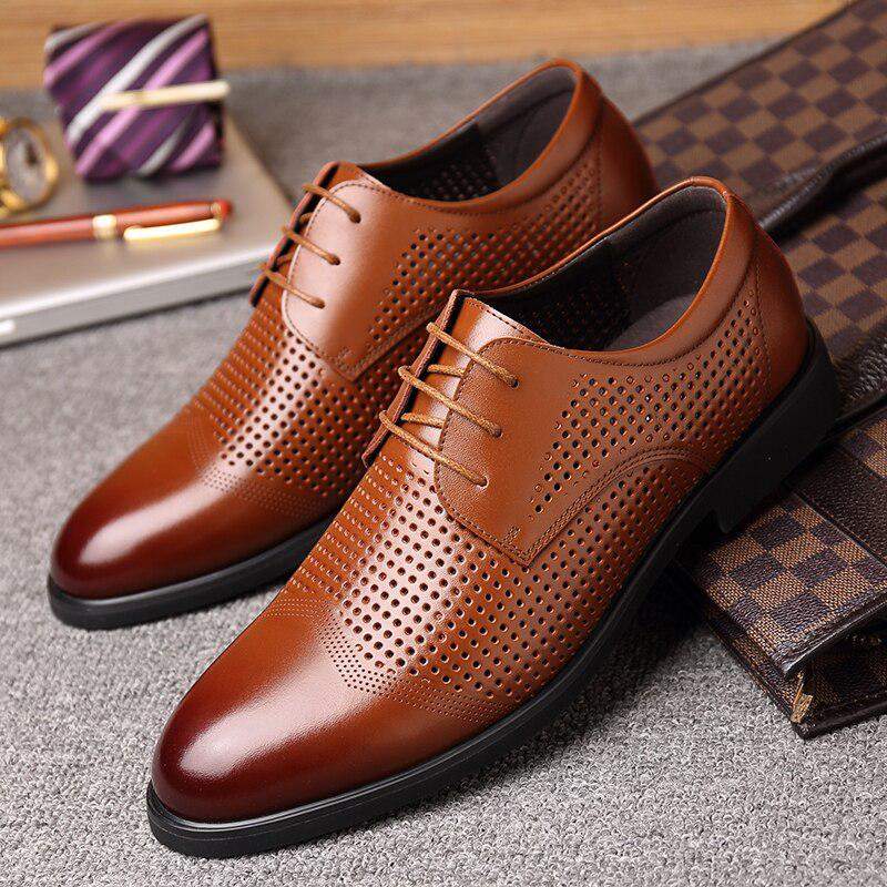 Men's Casual Breathable Genuine Leather Oxfords