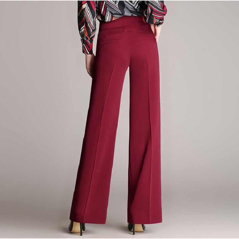 Women's Casual Polyester High-Waist Loose Pants