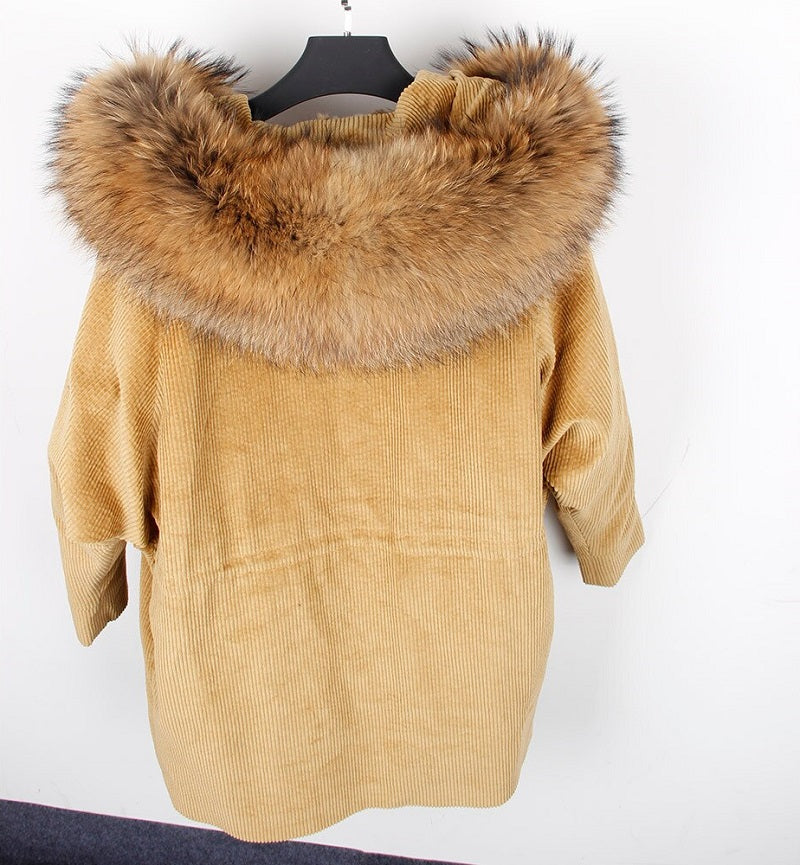 Women's Winter Casual Thick Loose Parka With Rabbit Fur