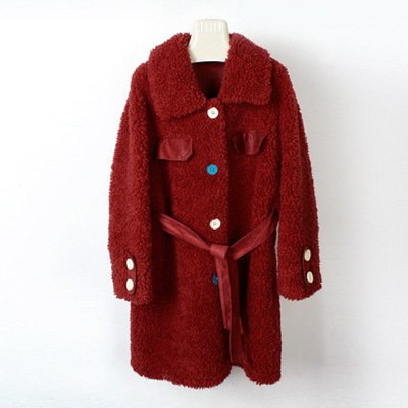 Women's Winter Casual Thick Buttoned Coat With Wool