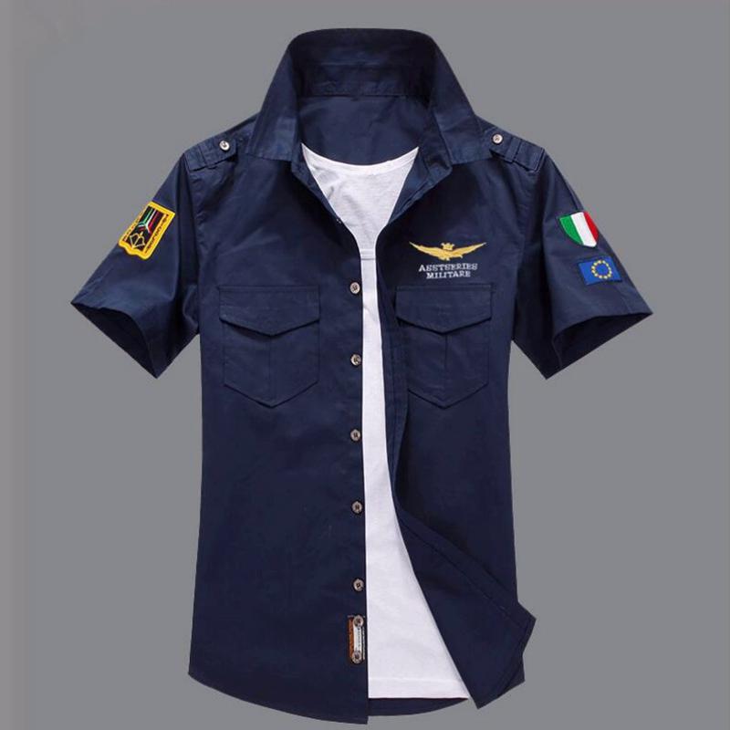 Men's Short Sleeved Shirt With Embroidery