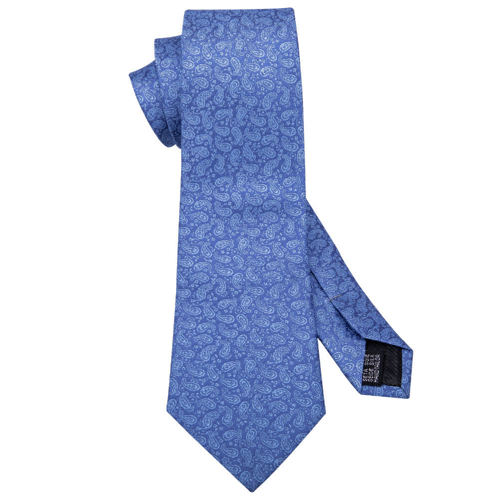Men's Silk Tie With Handkerchief And Cufflinks