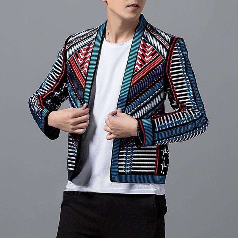 Men's Colorful Embroidered Blazer