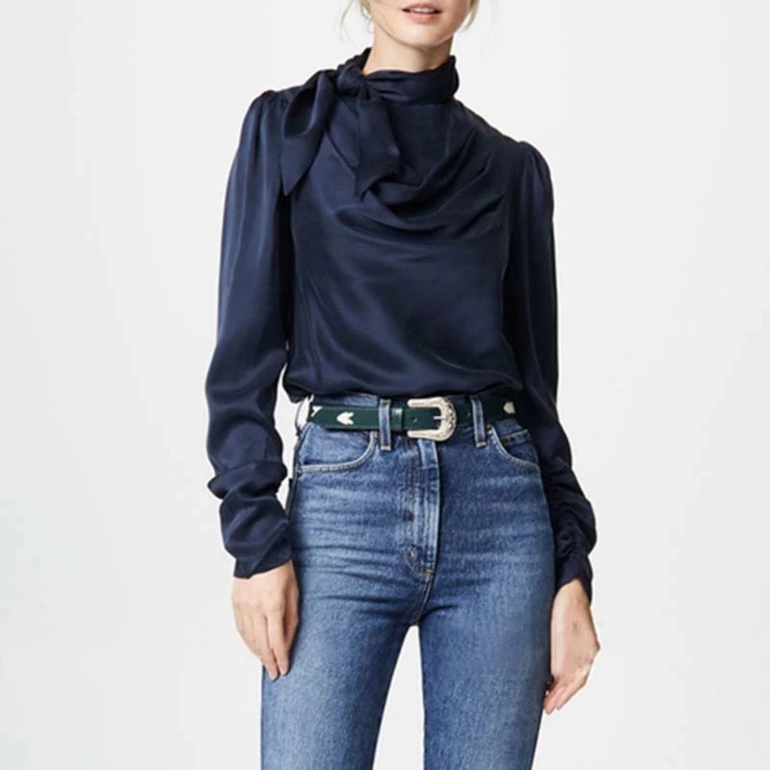 Women's Autumn Polyester Long-Sleeved Blouse