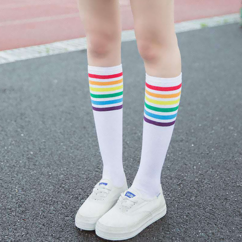 Women's Cotton Striped Long Socks