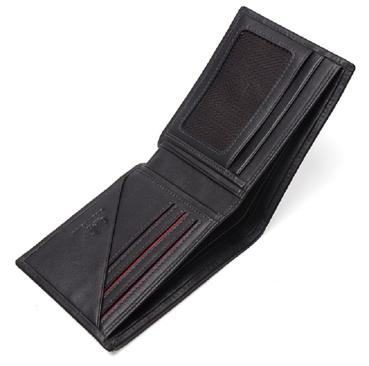 Men's Casual Genuine Leather Short Wallet With Gift Box