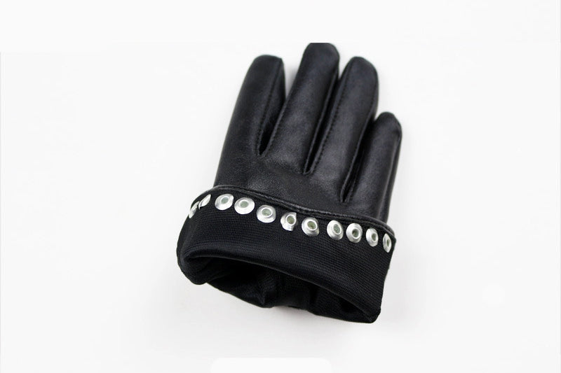 Women's Leather Gloves With Rivets