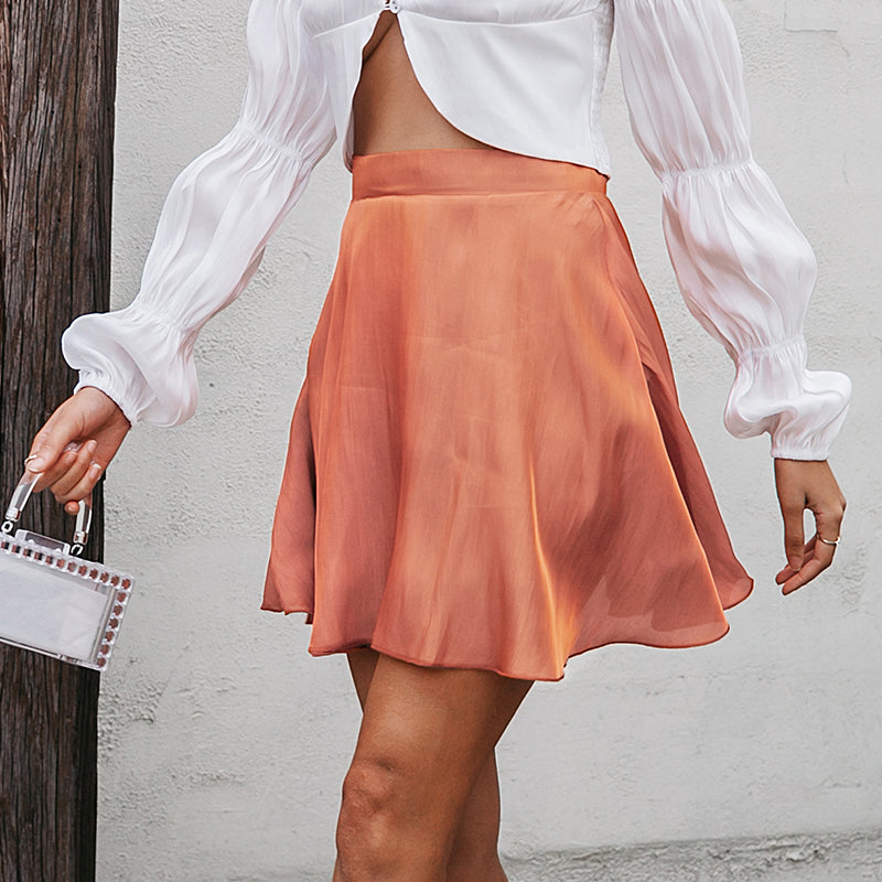 Women's Summer Casual A-Line Mini High-Waist Skirt