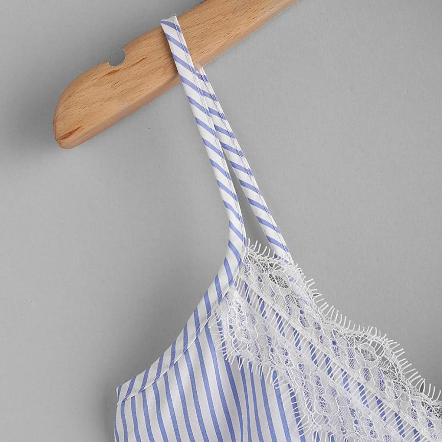 Women's Summer Casual Sleeveless Striped Crop Top