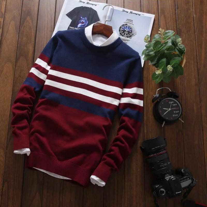 Men's Autumn Casual Knitted O-Neck Sweater