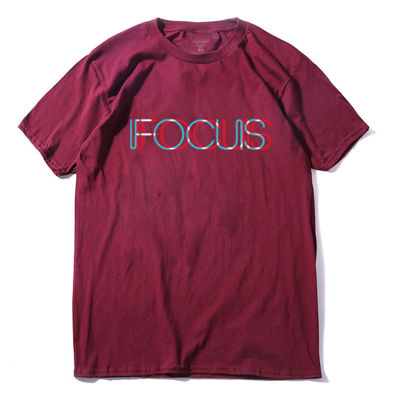 Men's Summer Casual Cotton O-Neck T-Shirt "Focus"