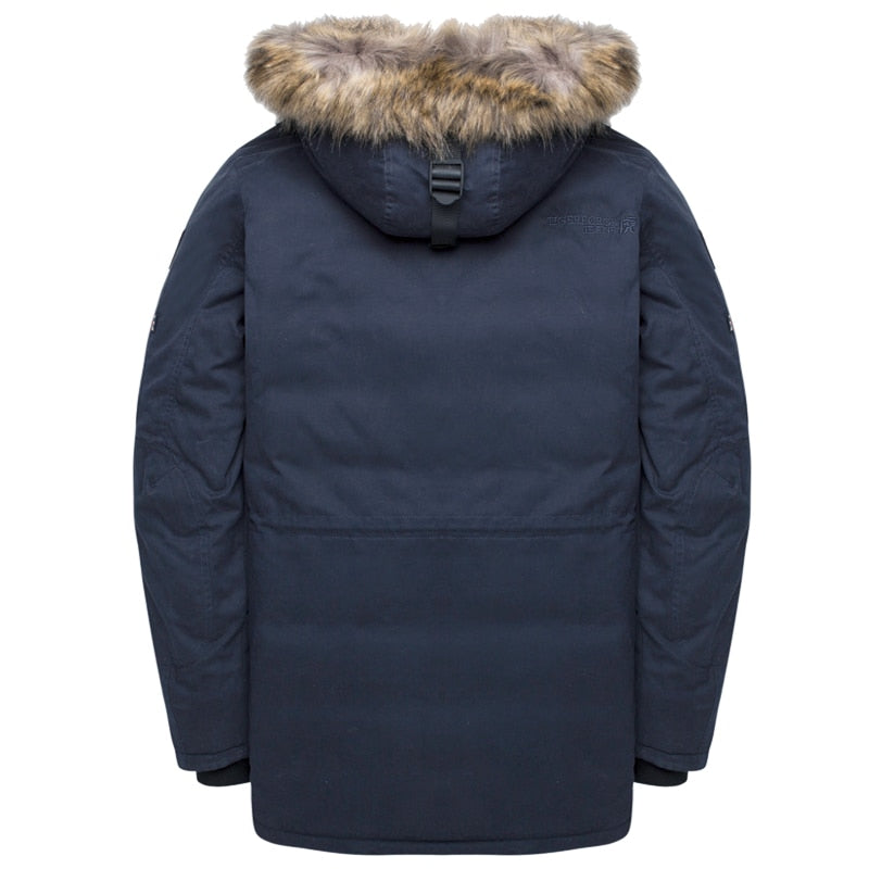 Men's Winter Casual Thick Padded Parka With Raccoon Fur
