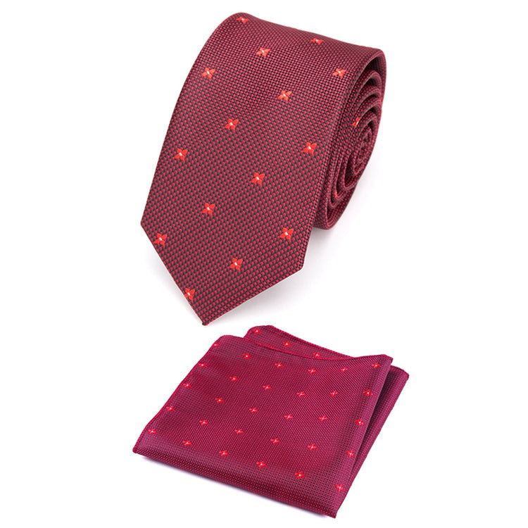 Men's Thin Tie And Handkerchief