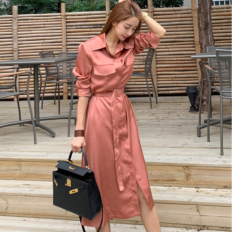 Women's Spring Casual A-Line V-Neck Dress With Sashes