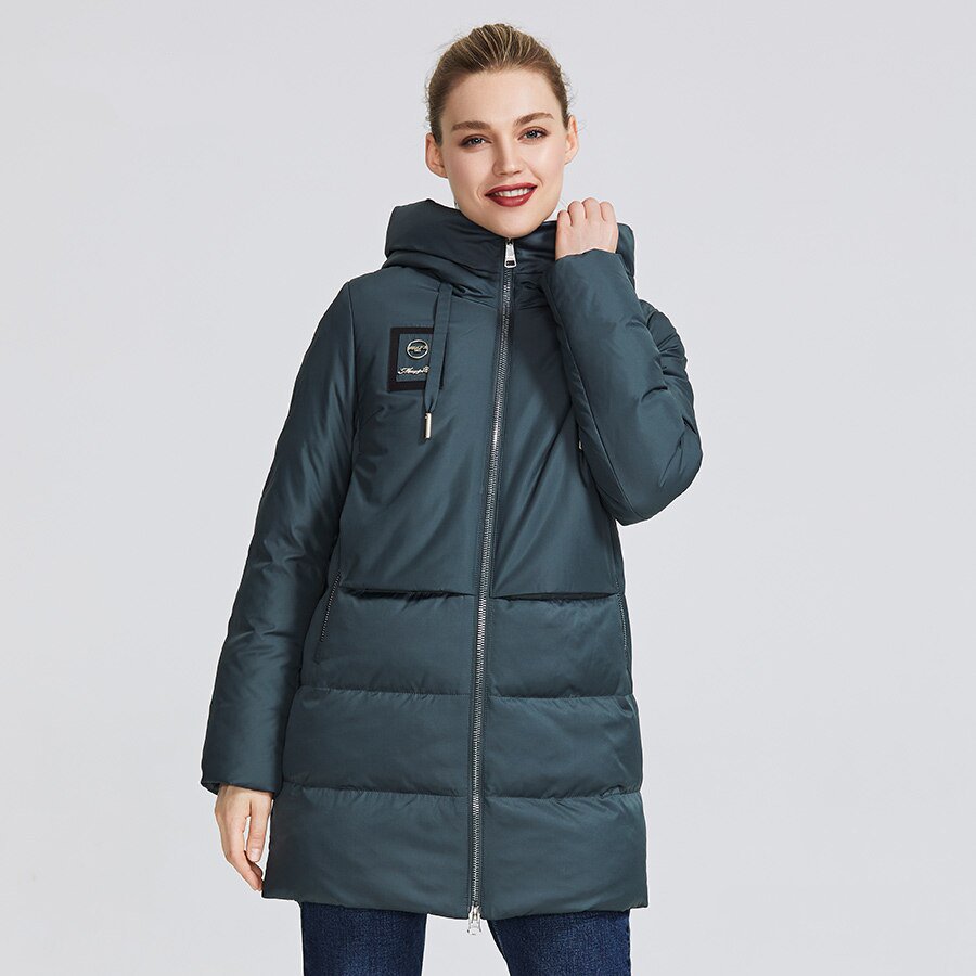 Women's Winter Wind-Resistant Hooded Polyester Parka
