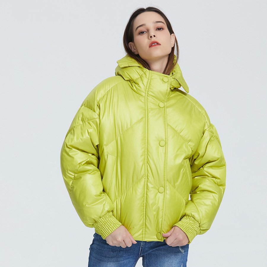 Women's Winter Casual Polyester Short Parka With Pockets