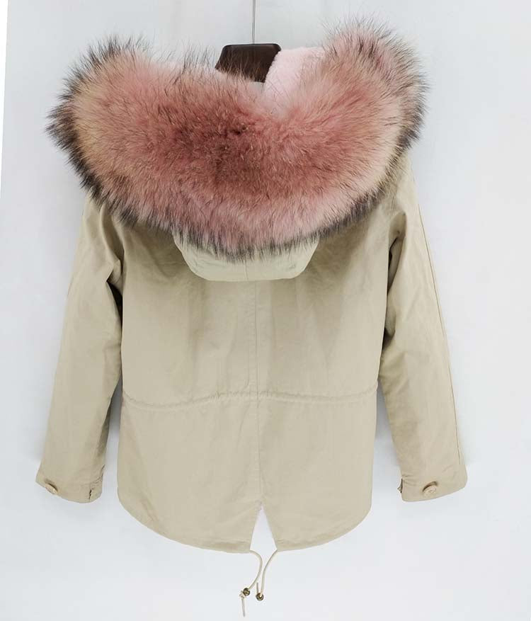 Women's Winter Casual Slim Warm Parka With Raccoon Fur