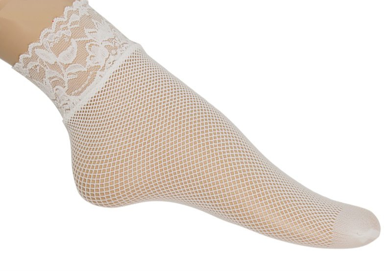 Women's Transparent Mesh Short Socks With Lace