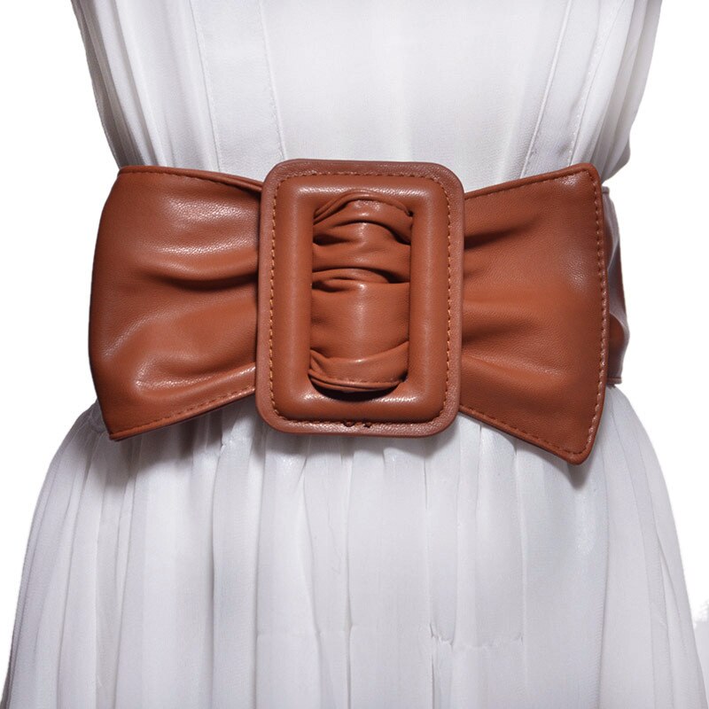 Women's Summer Wide PU Leather Belt
