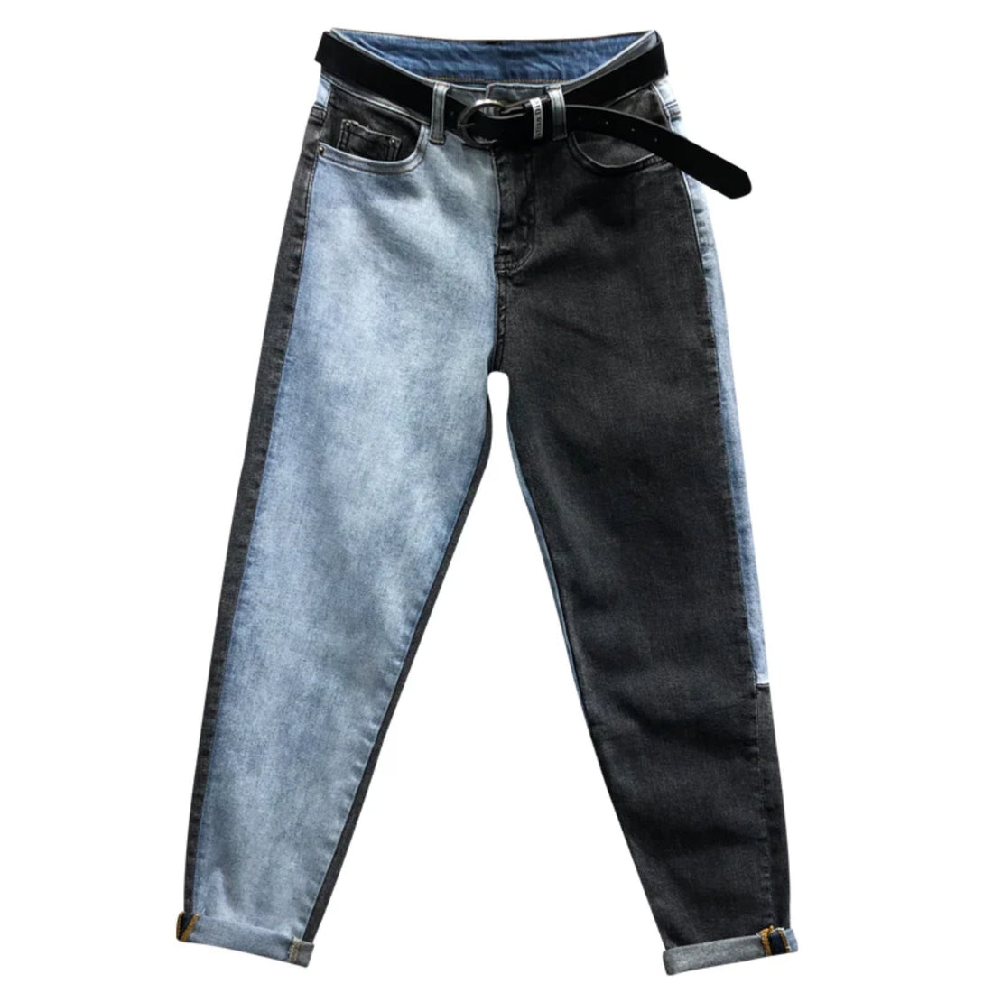Women's Patchwork High-Waist Long Jeans