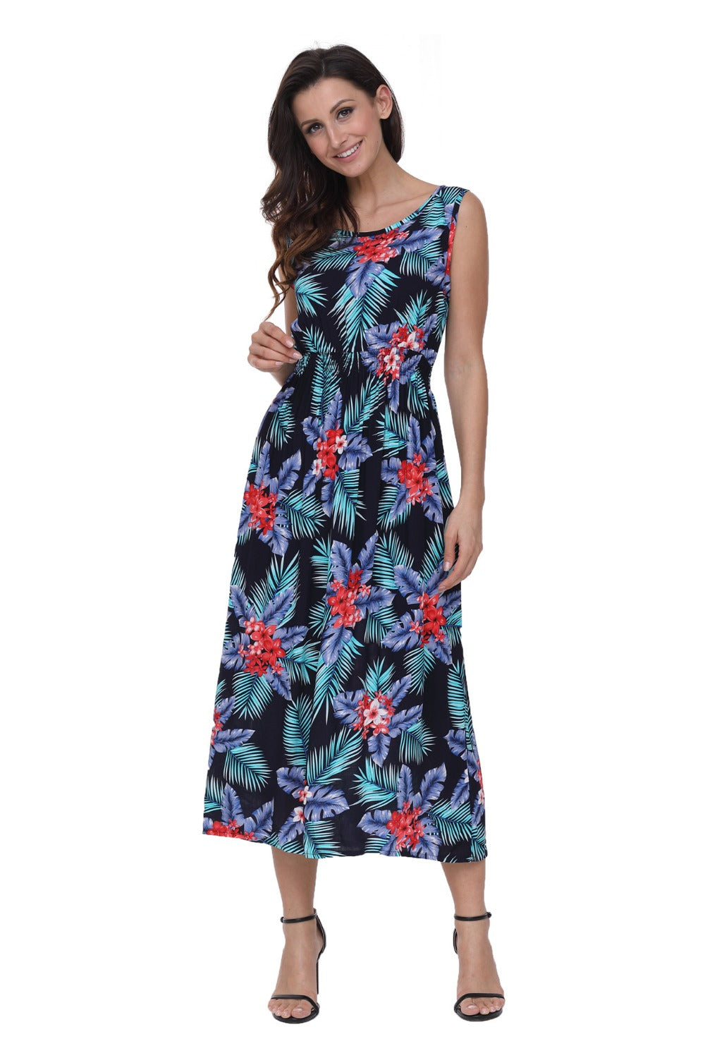 Women's Summer Casual High-Waist Long Dress With Print