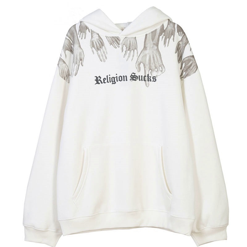 Women's Casual Fleece Hooded Sweatshirt "Religion Sucks"