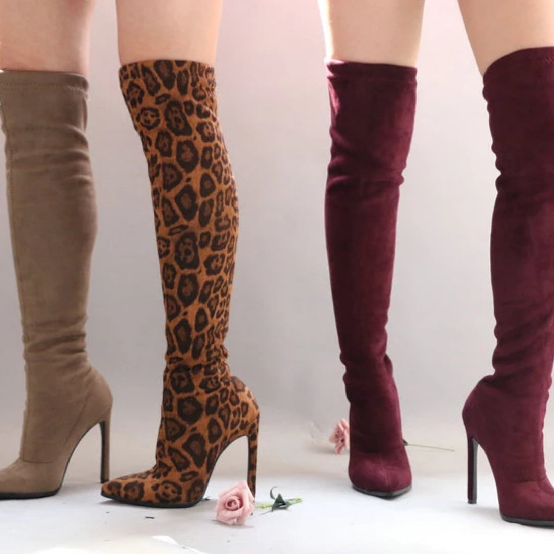 Women's Winter Fabric High Boots With High Heels