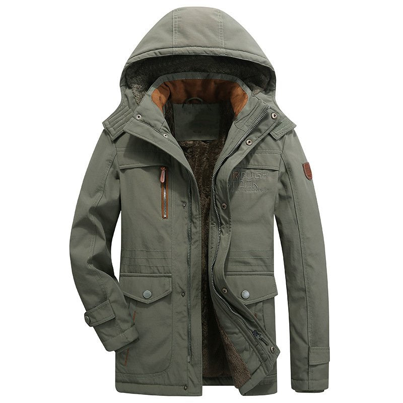 Men's Winter Casual Warm Padded Parka With Pockets