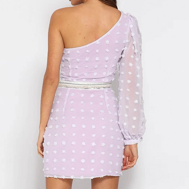 Women's Summer Chiffon Mini One-Shoulder Dress