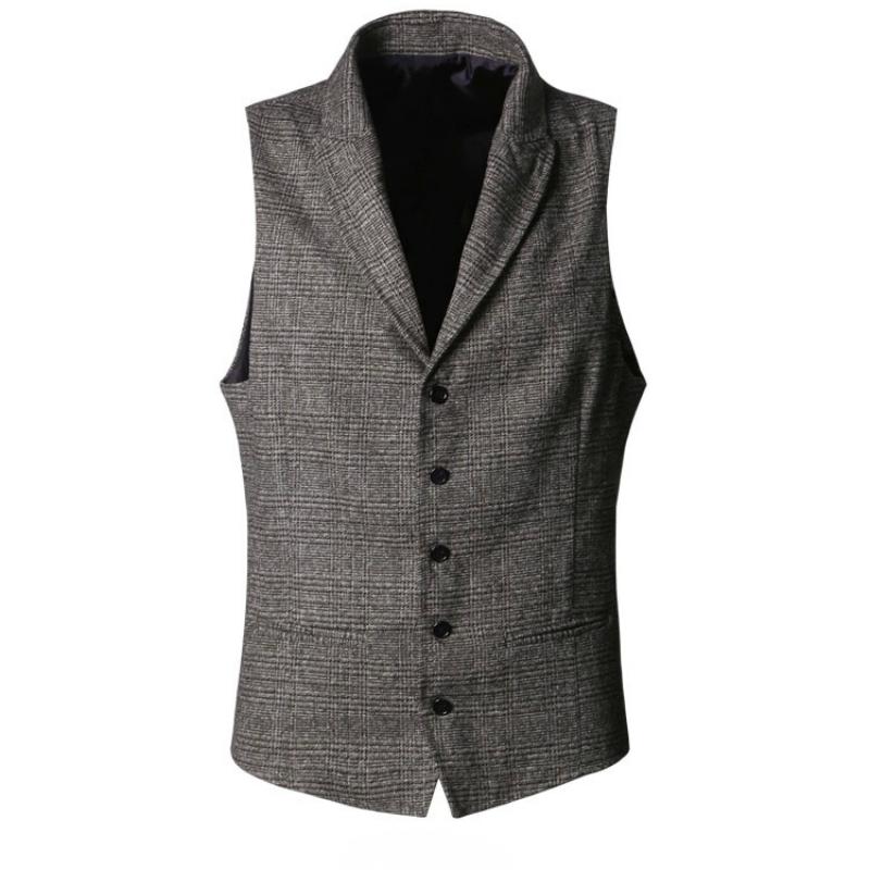 Men's Autumn Casual Woolen Plaid Vest