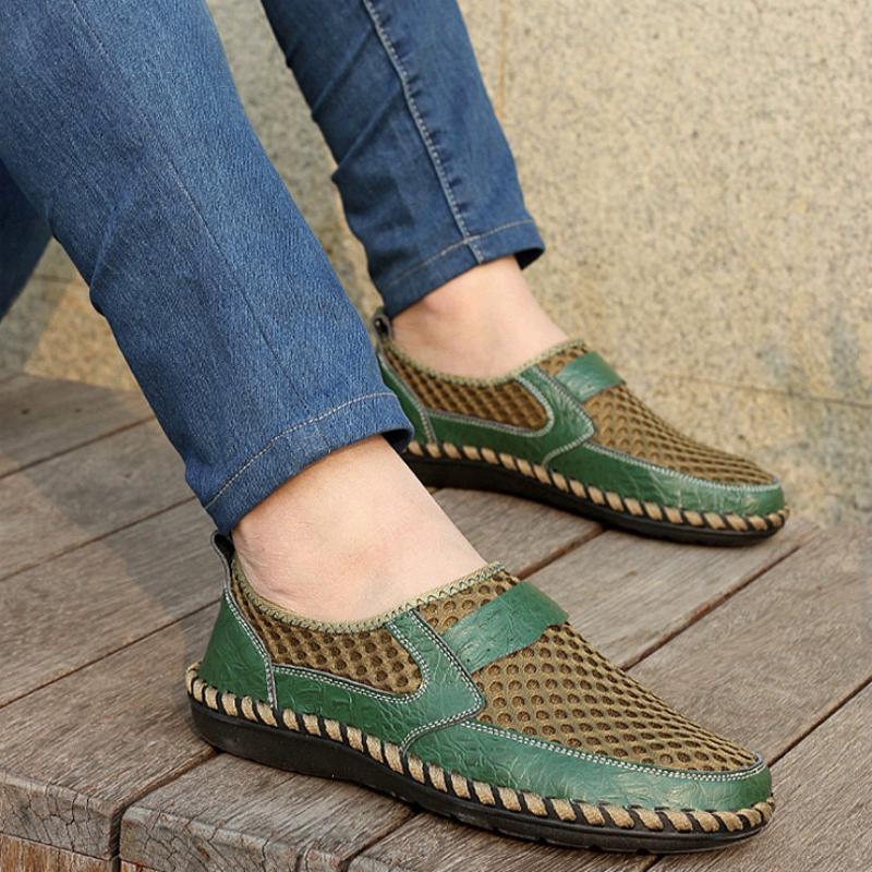 Men's Summer Casual Genuine Leather Breathable Shoes