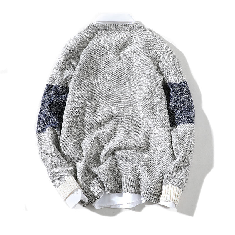Men's Casual Knitted O-Neck Long-Sleeved Sweater